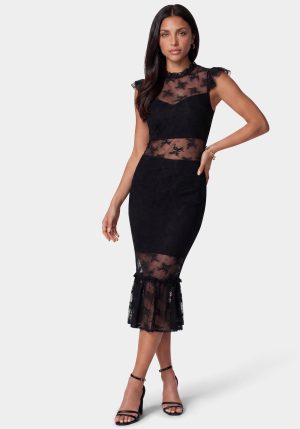 Illusion Lace Midi Dress