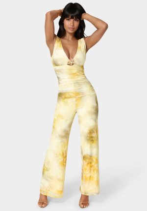 Shirred Waist Palazzo Leg Jumpsuit