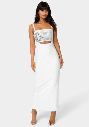 Embellished Strapless Column Maxi Dress