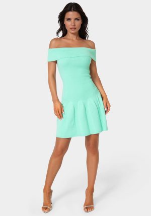 Off the Shoulder Fit and Flare Mini Dress