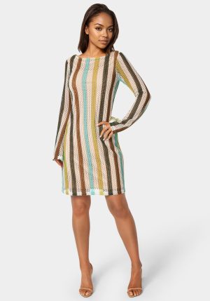 Striple Long Sleeve Slim Dress